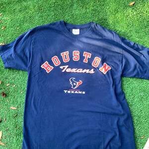 Vintage Houston Texans NFL Graphic T-Shirt Navy Blue Size Large